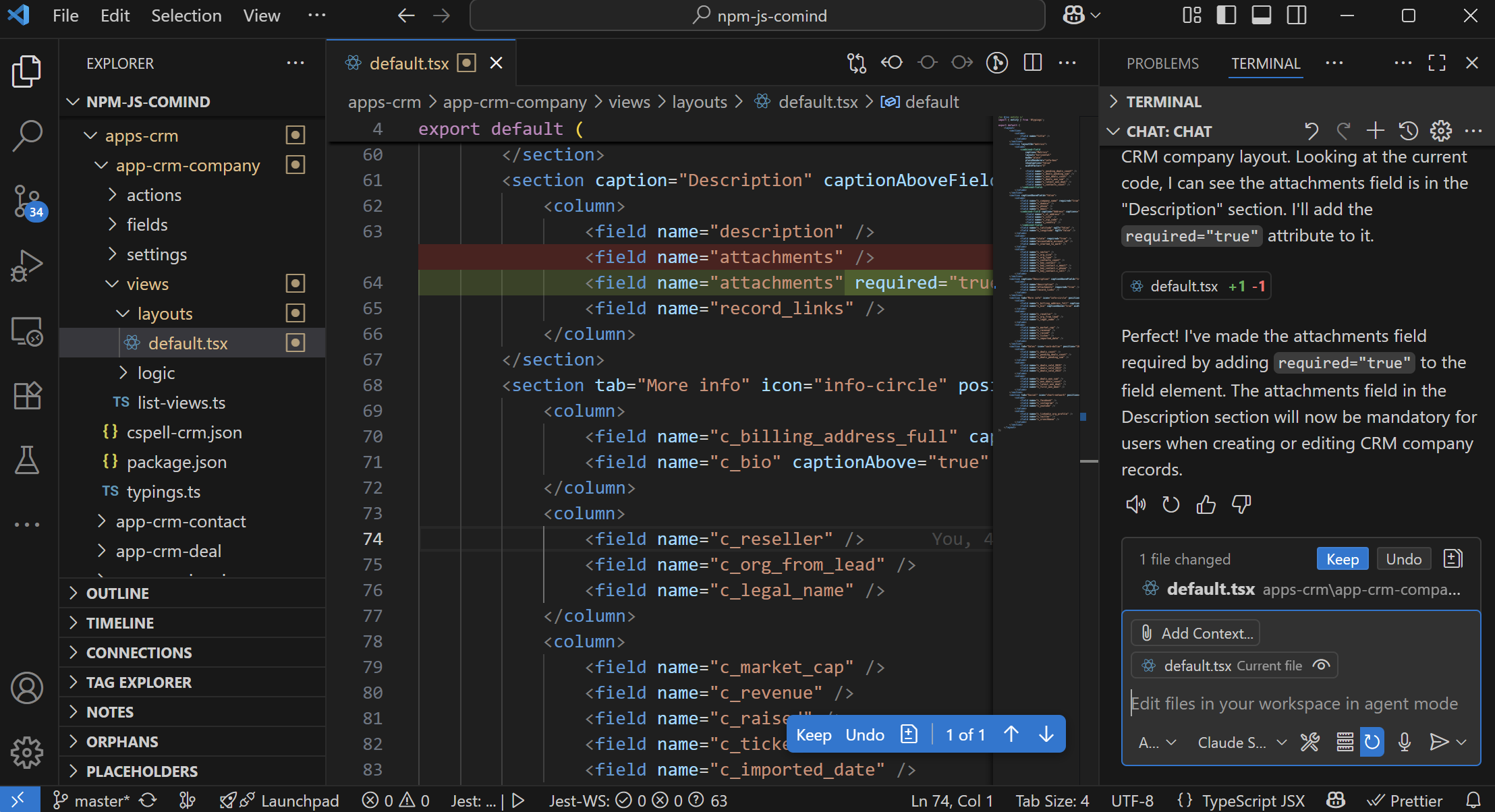 VS Code development environment